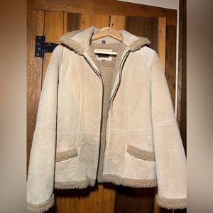 GUESS - Genuine leather and wool lined barn jacket